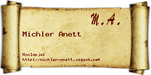 Michler Anett névjegykártya